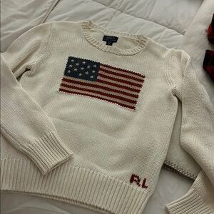 Ralph Lauren (kids XL) Cream Flag Sweater